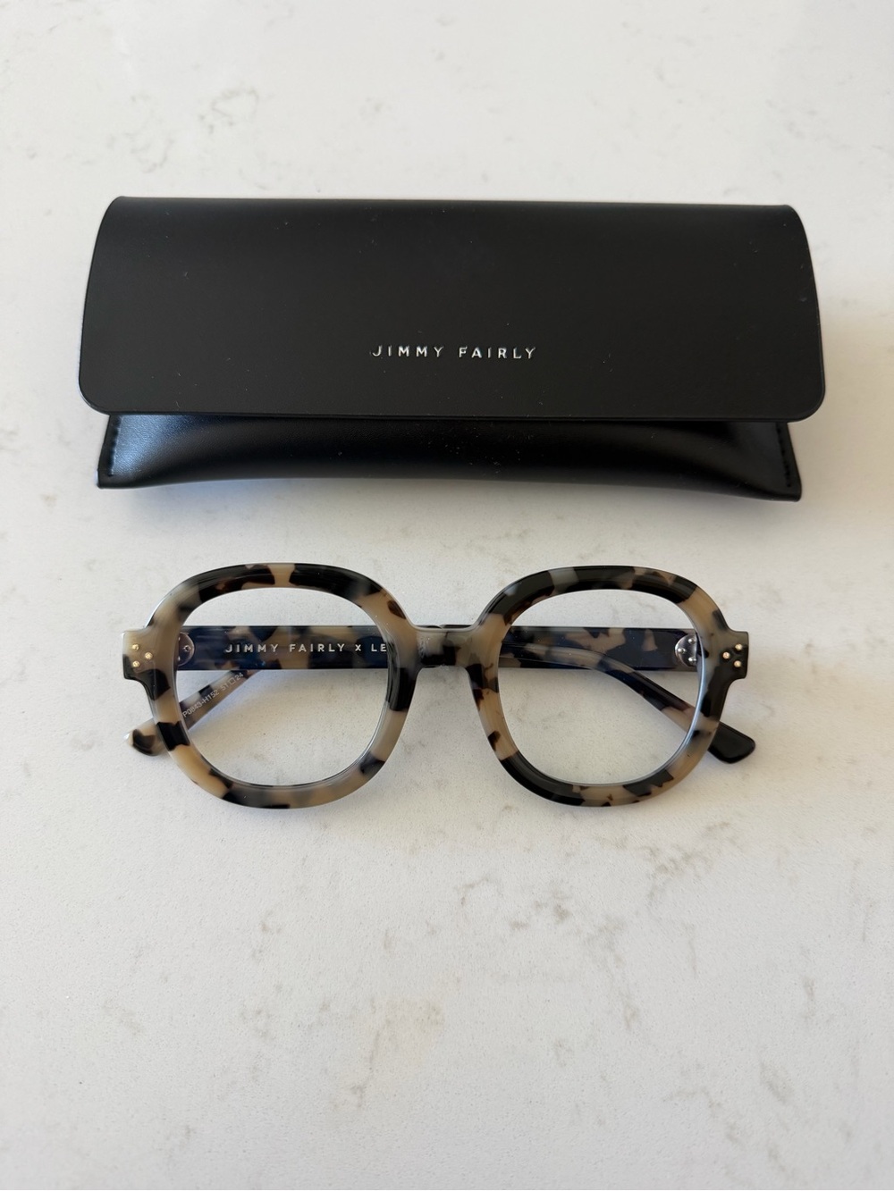 Jimmy Fairly Diane Round Glasses - Beige/Black